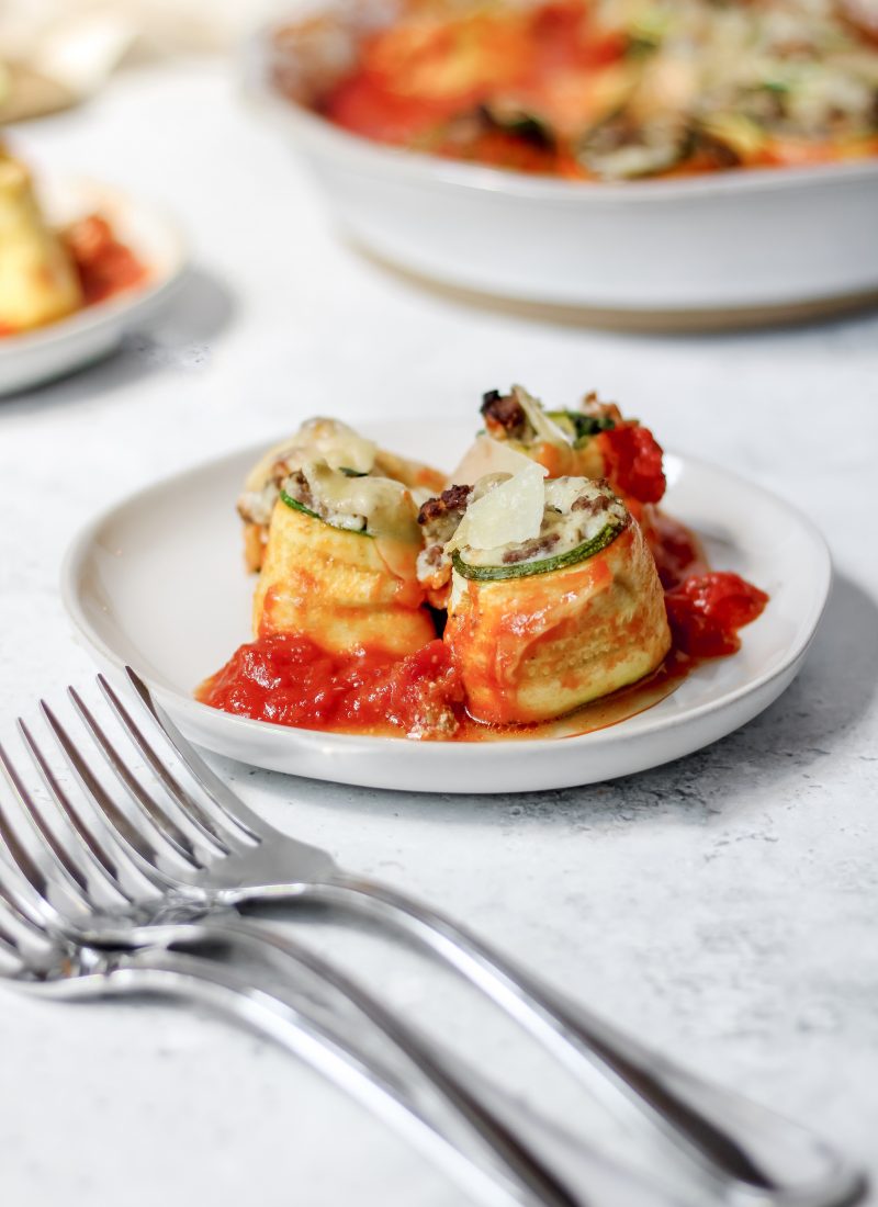 zucchini lasagna roll-ups (low-carb & high-protein)