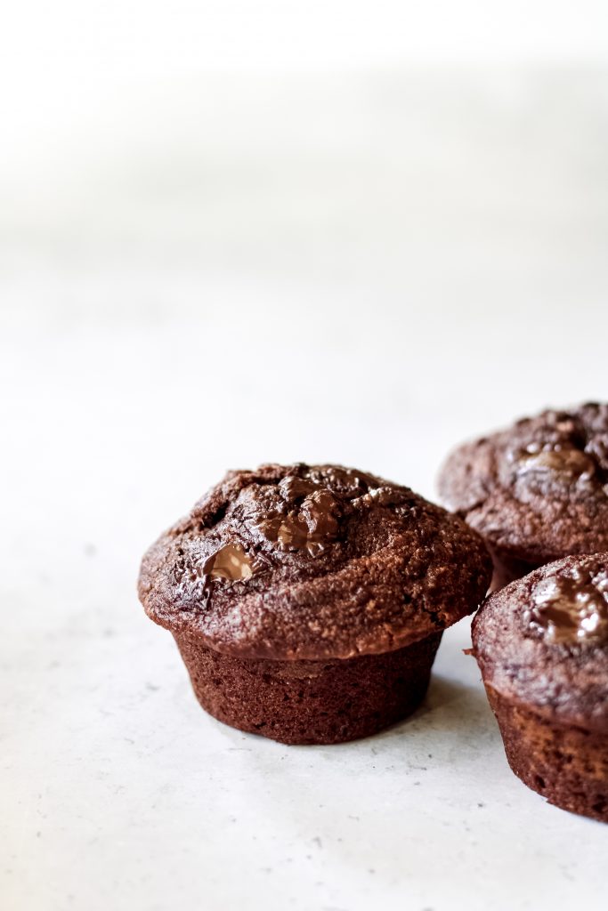 healthy double chocolate muffins